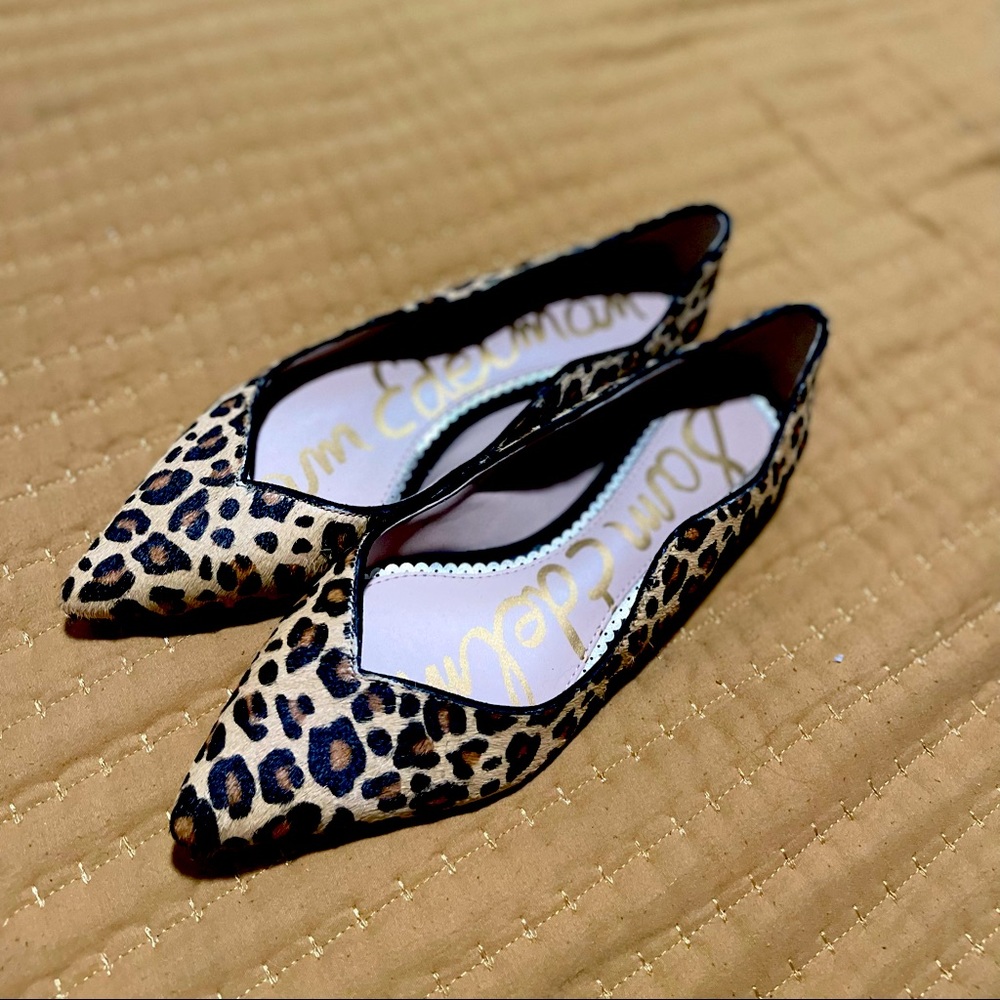 Sam Edelman flats leapard print calf  hair 5 1/2